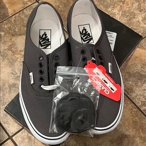 Vans Gray Canvas Sneakers with Iconic Waffle Sole